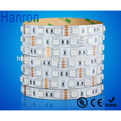 Full set 3 years warranty SMD 5050 RGB 12V IP20 non waterproof LED flexible strips tape with 60led/m